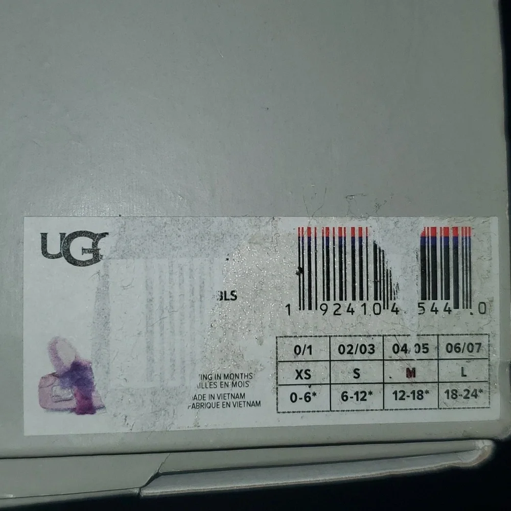 New Ugg Paz I Purple Fuzzy Bunny Bootie Ugg Size 02/03 6-12 months